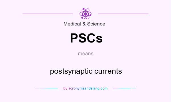 What does PSCs mean? It stands for postsynaptic currents