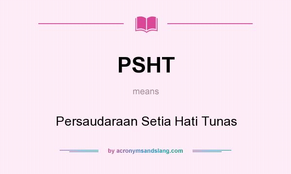 What does PSHT mean? It stands for Persaudaraan Setia Hati Tunas