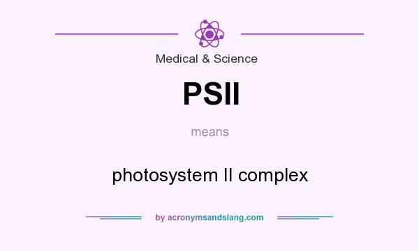 What does PSII mean? It stands for photosystem II complex