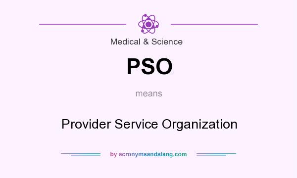 What does PSO mean? It stands for Provider Service Organization