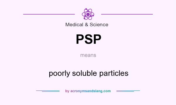 What does PSP mean? It stands for poorly soluble particles