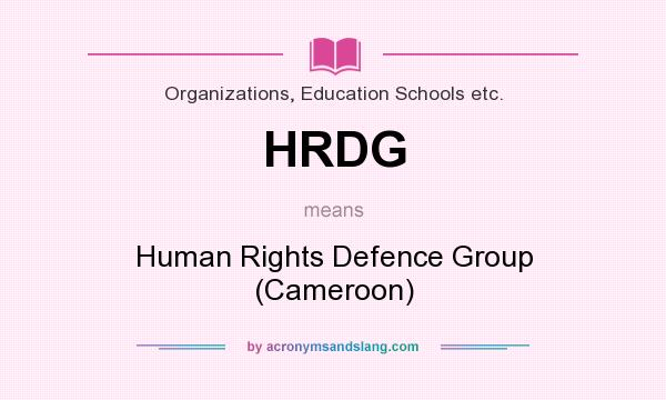 What does HRDG mean? It stands for Human Rights Defence Group (Cameroon)