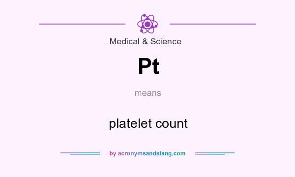 What does Pt mean? It stands for platelet count
