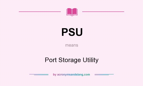 What does PSU mean? It stands for Port Storage Utility