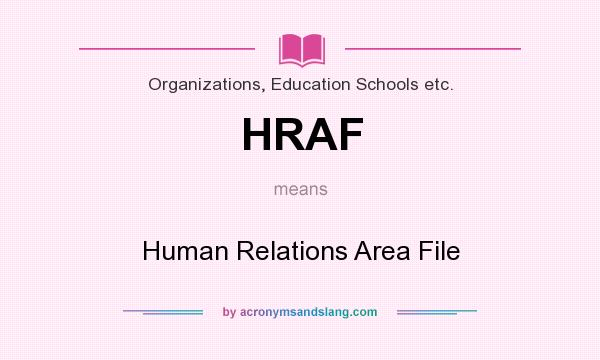 What does HRAF mean? It stands for Human Relations Area File