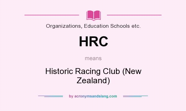 What does HRC mean? It stands for Historic Racing Club (New Zealand)