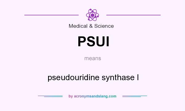 What does PSUI mean? It stands for pseudouridine synthase I