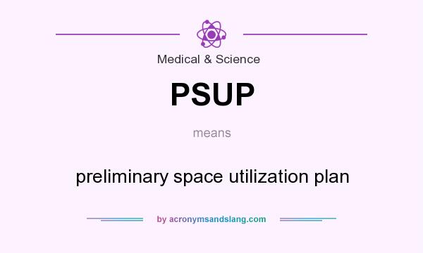 What does PSUP mean? It stands for preliminary space utilization plan