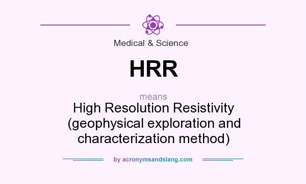What does HRR mean? It stands for High Resolution Resistivity (geophysical exploration and characterization method)