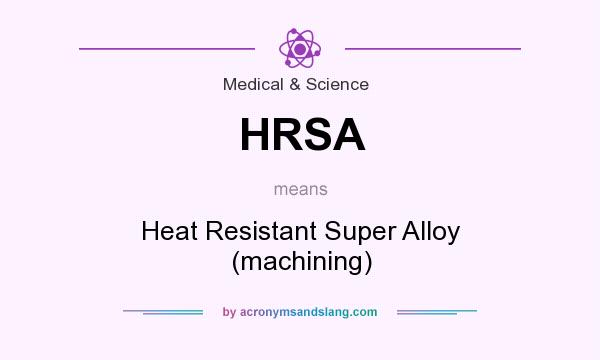 What does HRSA mean? It stands for Heat Resistant Super Alloy (machining)