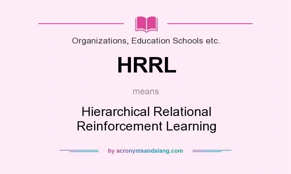 What does HRRL mean? It stands for Hierarchical Relational Reinforcement Learning