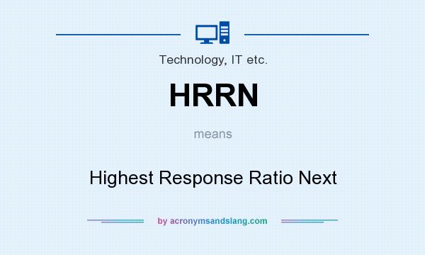 What does HRRN mean? It stands for Highest Response Ratio Next