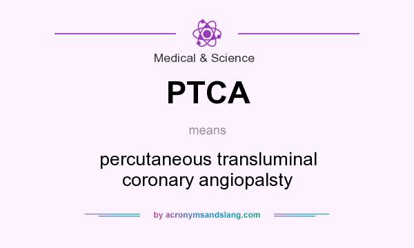What does PTCA mean? It stands for percutaneous transluminal coronary angiopalsty