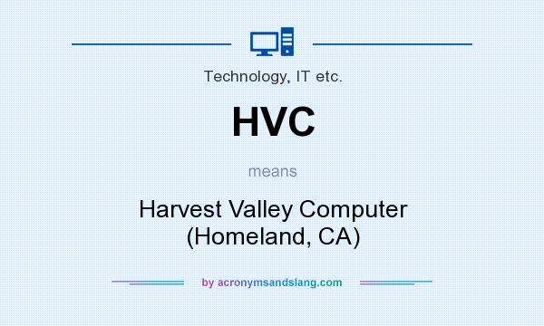 What does HVC mean? It stands for Harvest Valley Computer (Homeland, CA)