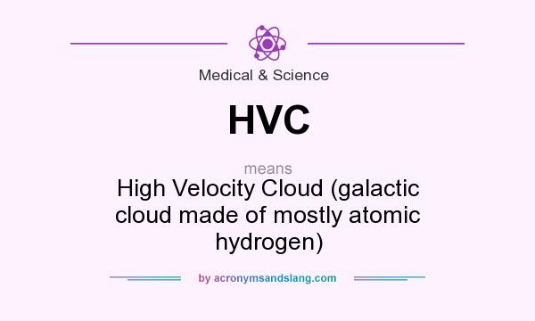What does HVC mean? It stands for High Velocity Cloud (galactic cloud made of mostly atomic hydrogen)