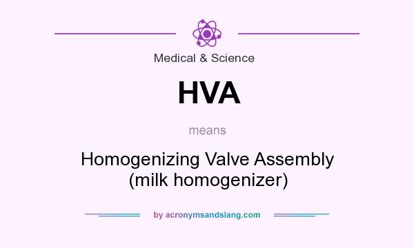 What does HVA mean? It stands for Homogenizing Valve Assembly (milk homogenizer)