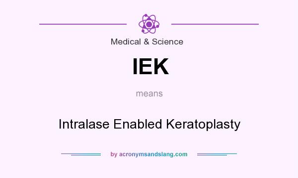 What does IEK mean? It stands for Intralase Enabled Keratoplasty