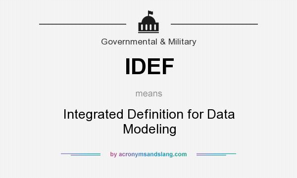 What does IDEF mean? It stands for Integrated Definition for Data Modeling