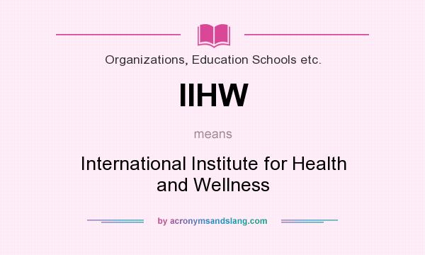 What does IIHW mean? It stands for International Institute for Health and Wellness