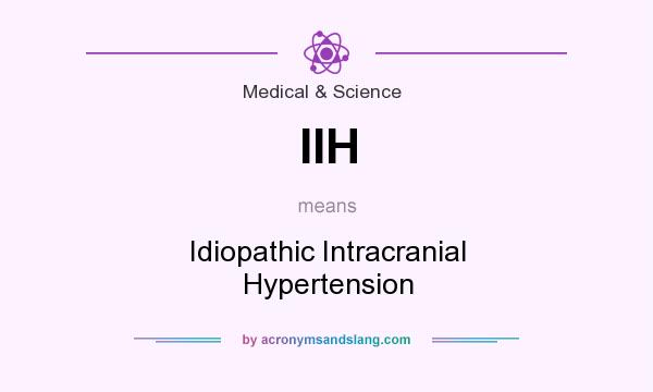 What does IIH mean? It stands for Idiopathic Intracranial Hypertension