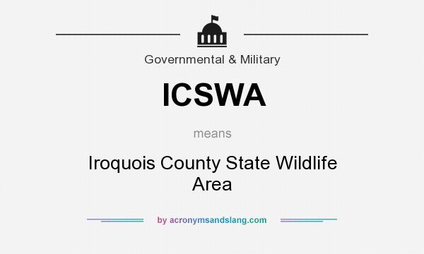 What does ICSWA mean? It stands for Iroquois County State Wildlife Area