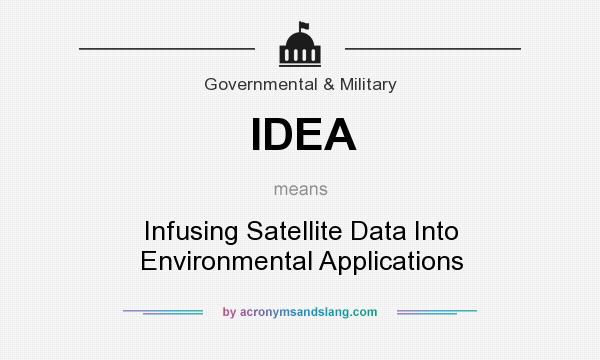 What does IDEA mean? It stands for Infusing Satellite Data Into Environmental Applications