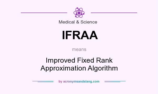 What does IFRAA mean? It stands for Improved Fixed Rank Approximation Algorithm