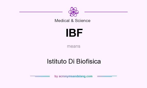 What does IBF mean? It stands for Istituto Di Biofisica