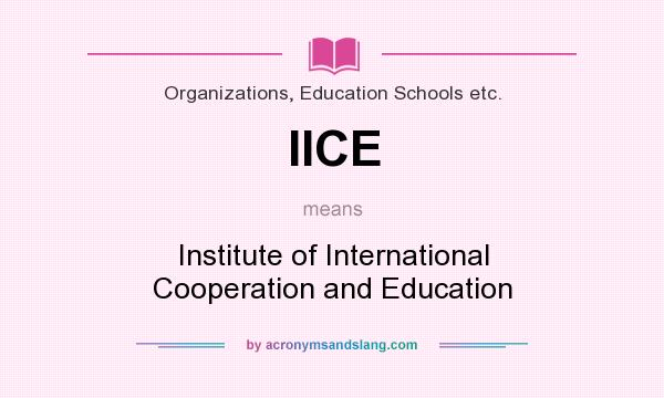 What does IICE mean? It stands for Institute of International Cooperation and Education