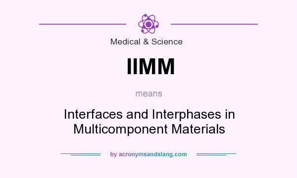 What does IIMM mean? It stands for Interfaces and Interphases in Multicomponent Materials