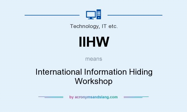 What does IIHW mean? It stands for International Information Hiding Workshop