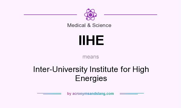 What does IIHE mean? It stands for Inter-University Institute for High Energies