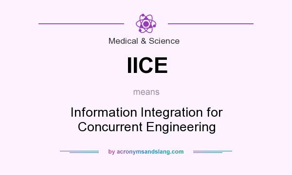 What does IICE mean? It stands for Information Integration for Concurrent Engineering