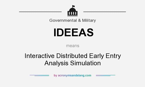 What does IDEEAS mean? It stands for Interactive Distributed Early Entry Analysis Simulation