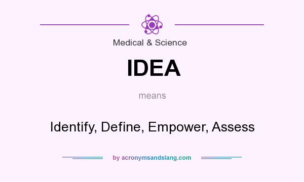 What does IDEA mean? It stands for Identify, Define, Empower, Assess