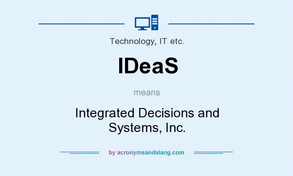 What does IDeaS mean? It stands for Integrated Decisions and Systems, Inc.