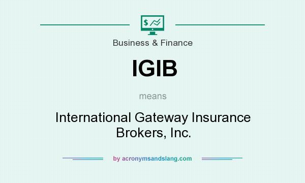 What does IGIB mean? It stands for International Gateway Insurance Brokers, Inc.