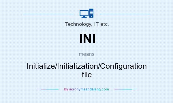 What does INI mean? It stands for Initialize/Initialization/Configuration file