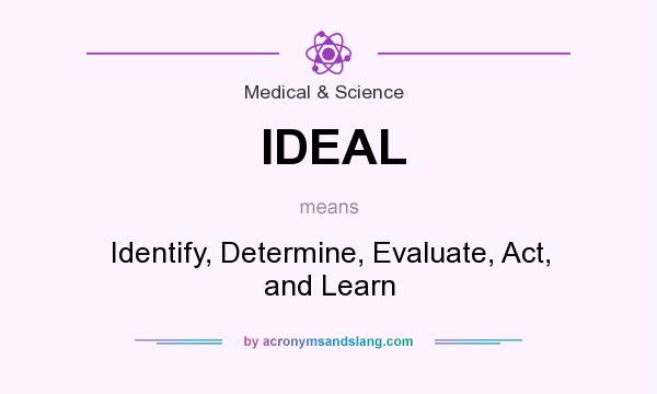 What does IDEAL mean? It stands for Identify, Determine, Evaluate, Act, and Learn