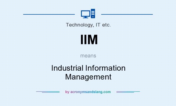 What does IIM mean? It stands for Industrial Information Management