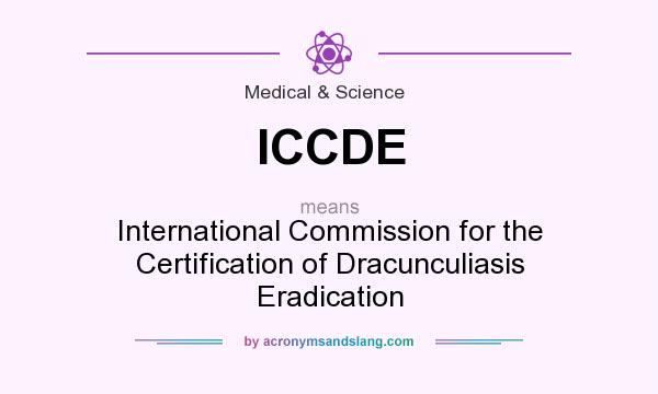 What does ICCDE mean? It stands for International Commission for the Certification of Dracunculiasis Eradication