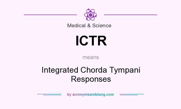 What does ICTR mean? It stands for Integrated Chorda Tympani Responses