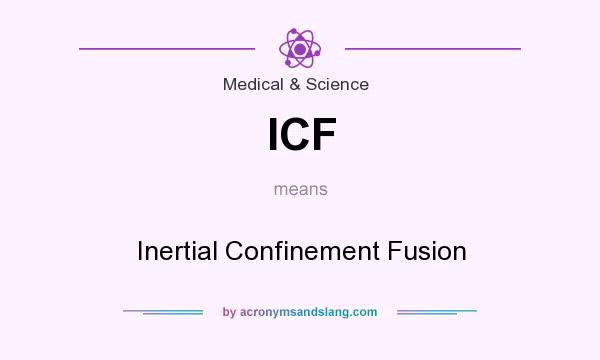 What does ICF mean? It stands for Inertial Confinement Fusion