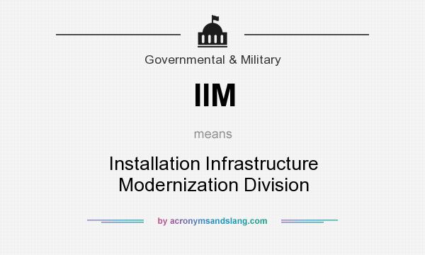 What does IIM mean? It stands for Installation Infrastructure Modernization Division