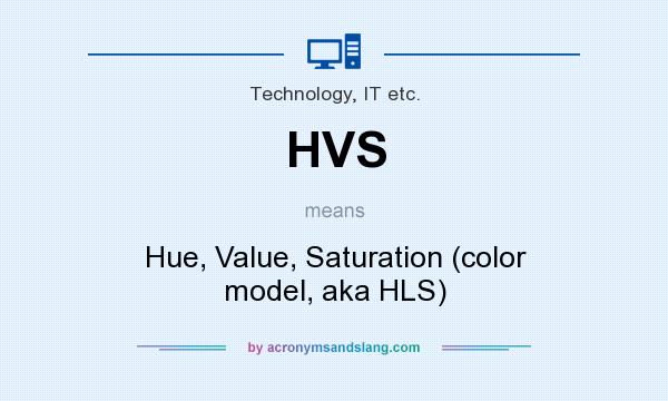What does HVS mean? It stands for Hue, Value, Saturation (color model, aka HLS)