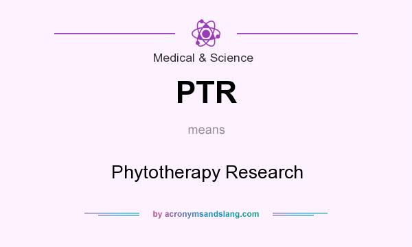 What does PTR mean? It stands for Phytotherapy Research