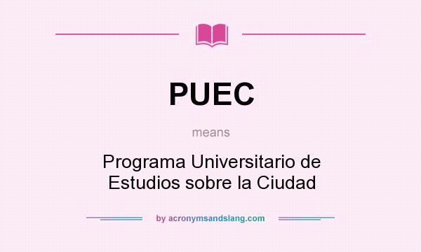 What does PUEC mean? It stands for Programa Universitario de Estudios sobre la Ciudad