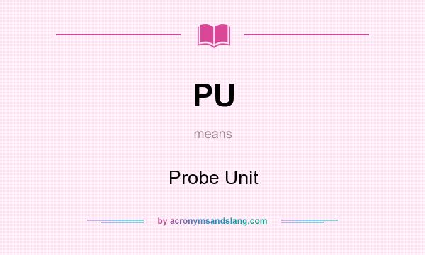 What does PU mean? It stands for Probe Unit