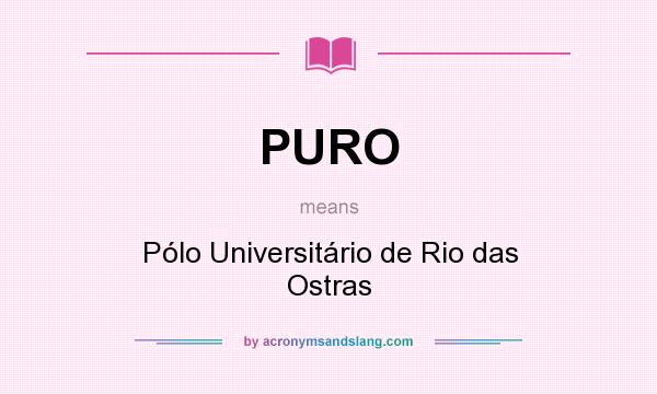 What does PURO mean? It stands for Pólo Universitário de Rio das Ostras