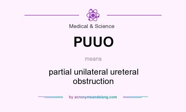 What does PUUO mean? It stands for partial unilateral ureteral obstruction